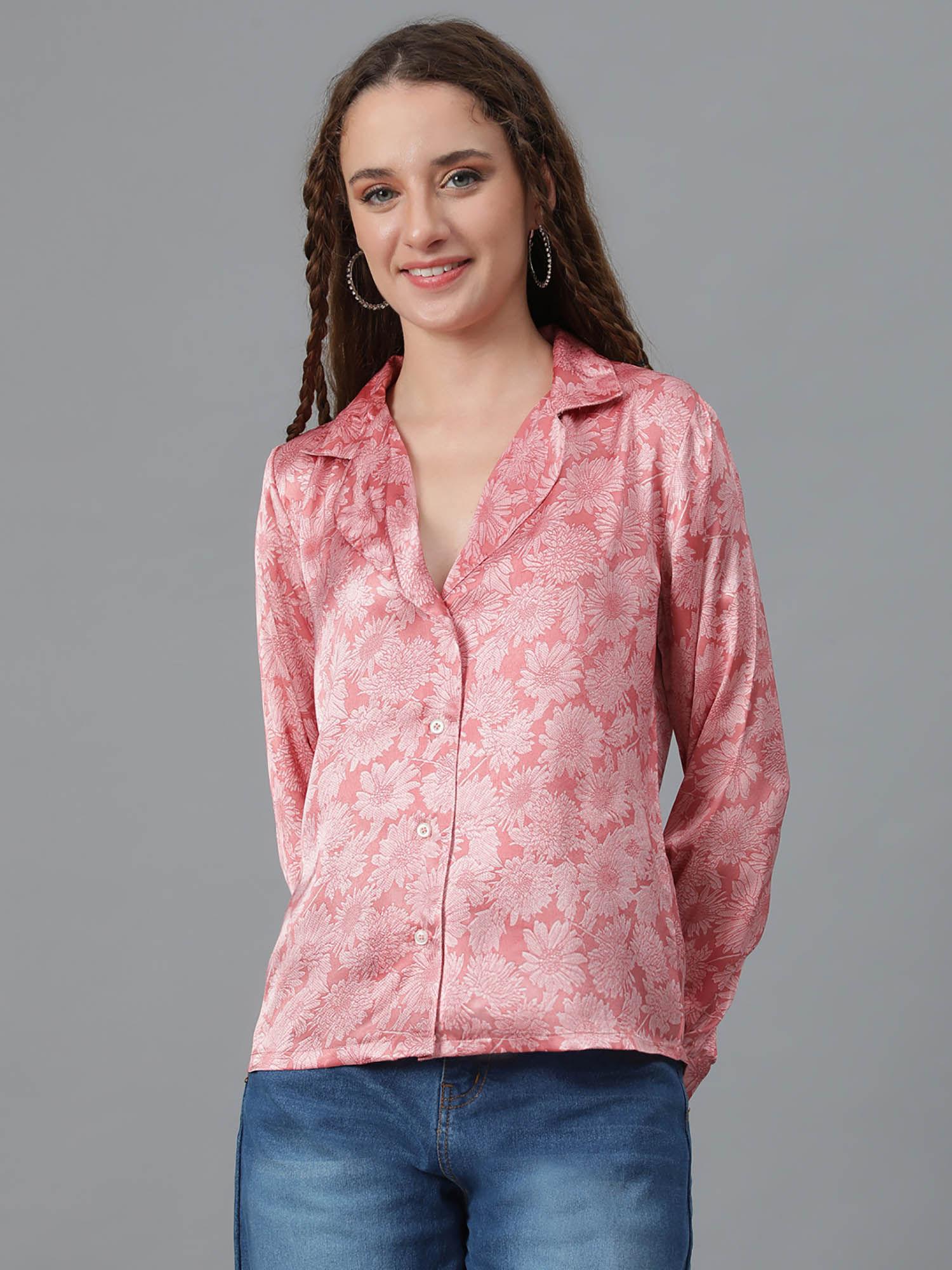 womens relaxed fit printed casual shirt