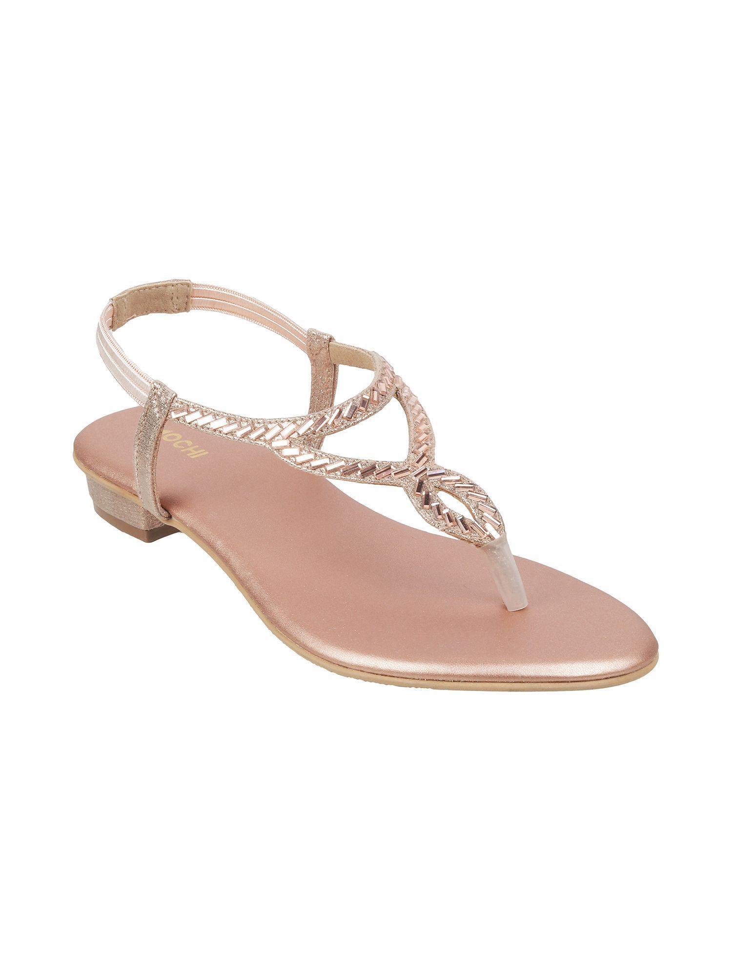 womens rose gold flat sandalsmochi textured rose gold flats