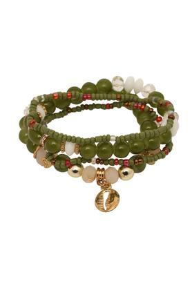 womens round beads and charms bracelet