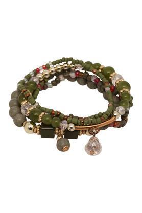 womens round beads and charms bracelet
