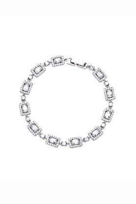 womens round cubic zirconia studded bracelet - multi