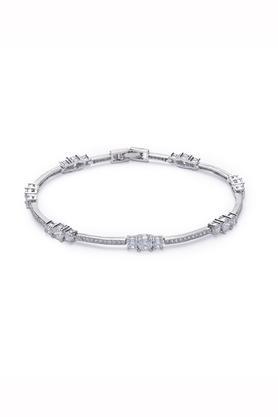 womens round cubic zirconia studded bracelet - multi