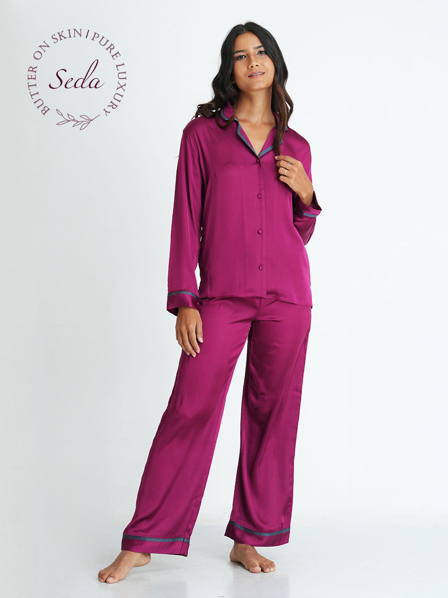 womens satin pyjama (set of 2)