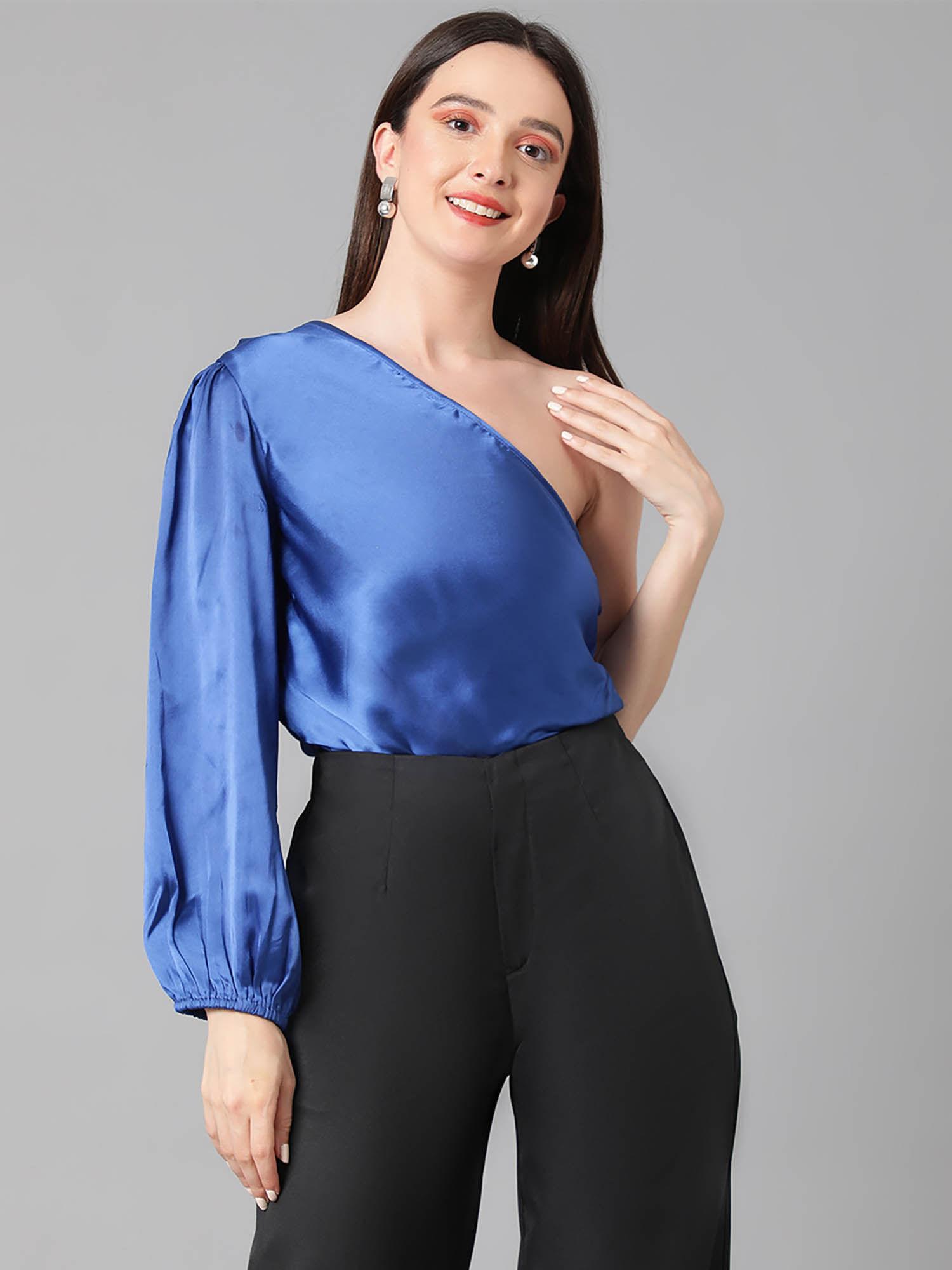 womens satin solid top