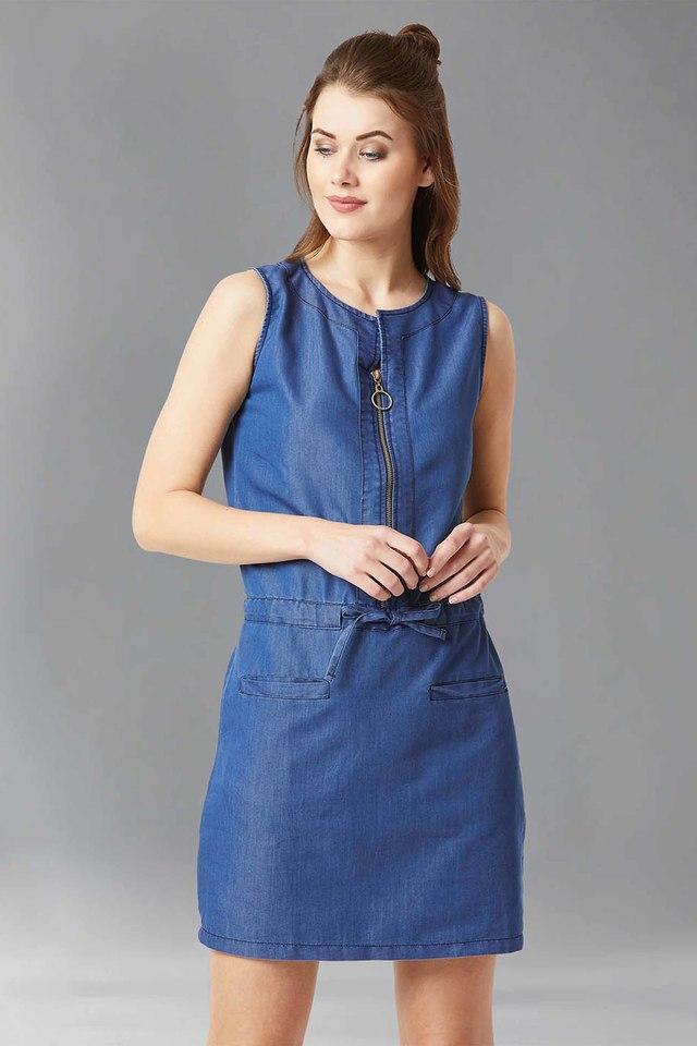 womens shift accept the mystery denim dress blue