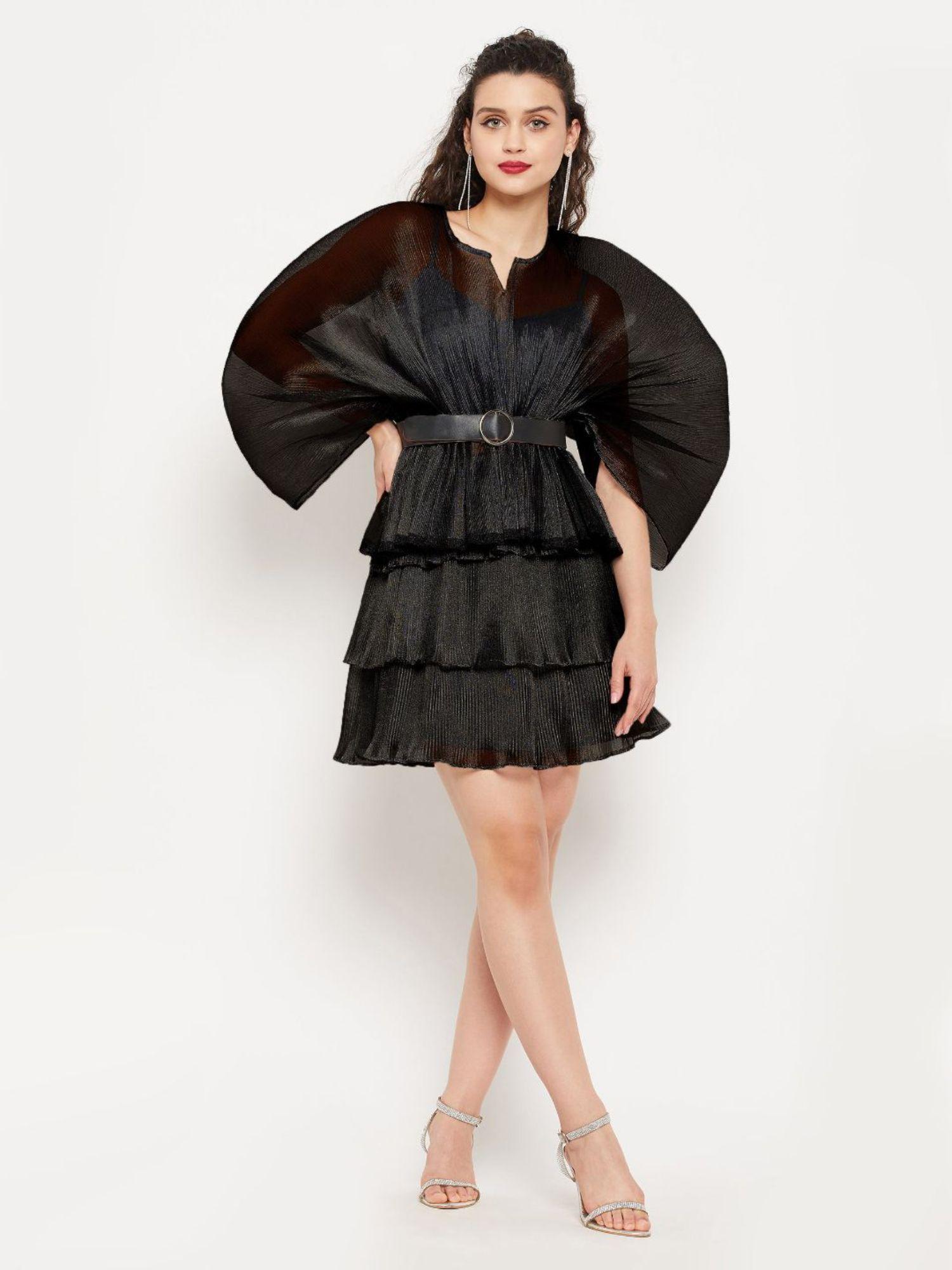 womens short ruffle pleated organza skirt