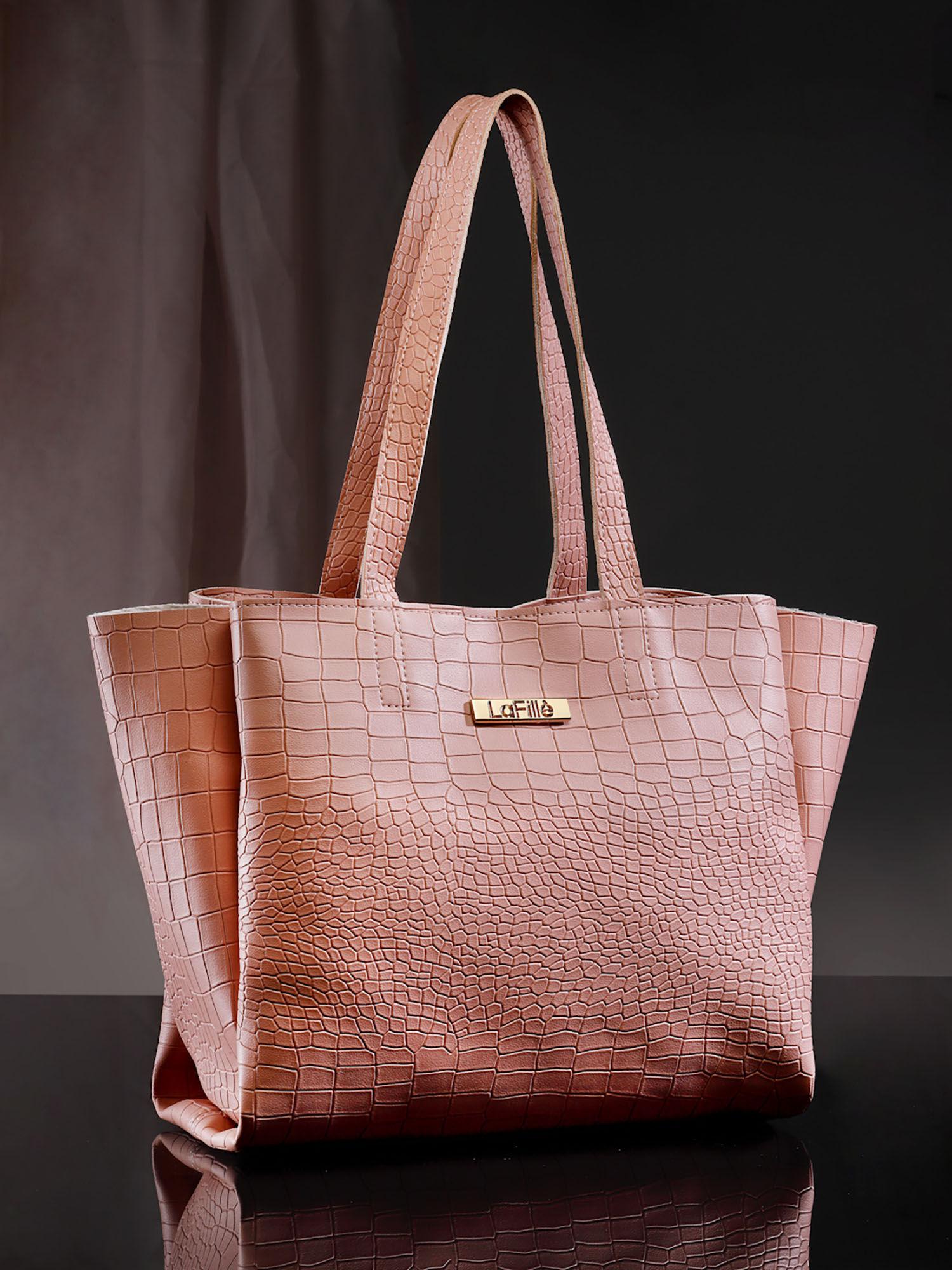 womens shoulder handbag peach