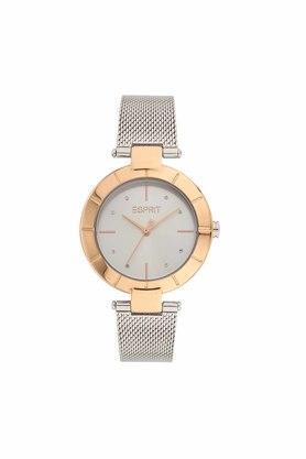 womens silver dial stainless steel analog watch - es1l287m2105
