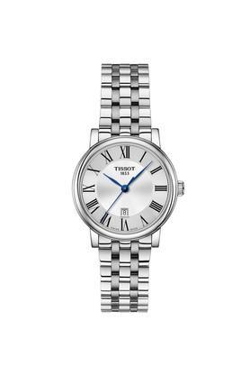 womens silver dial stainless steel strap analogue watch - t1222101103300