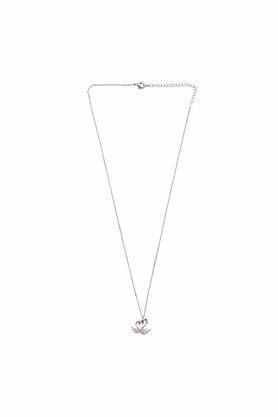 womens silver plated cz stone pendant necklace