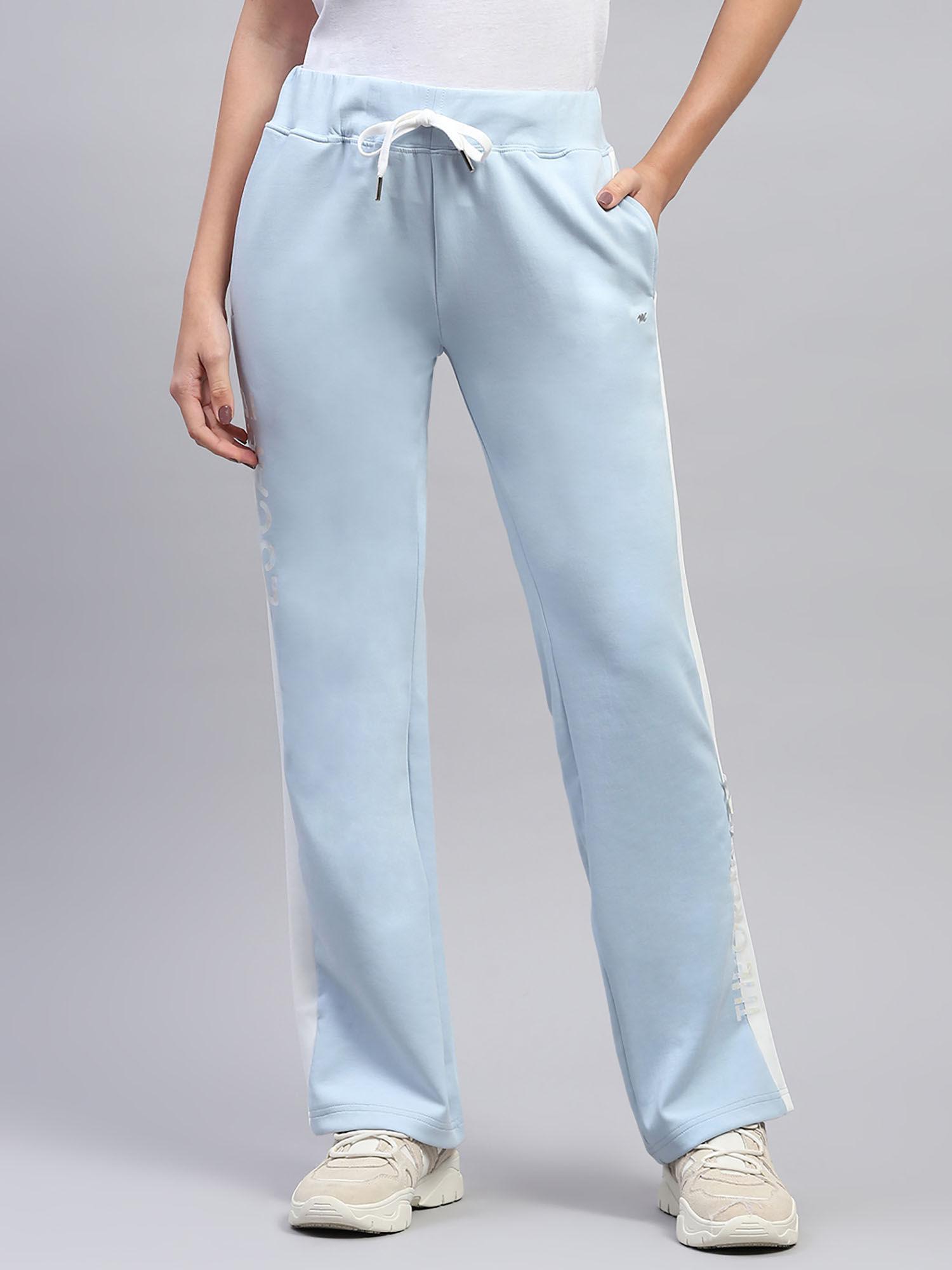 womens sky blue regular fit lower trousers