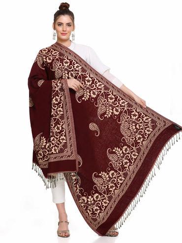 womens soft and warm trendy and fashionable wine shawl