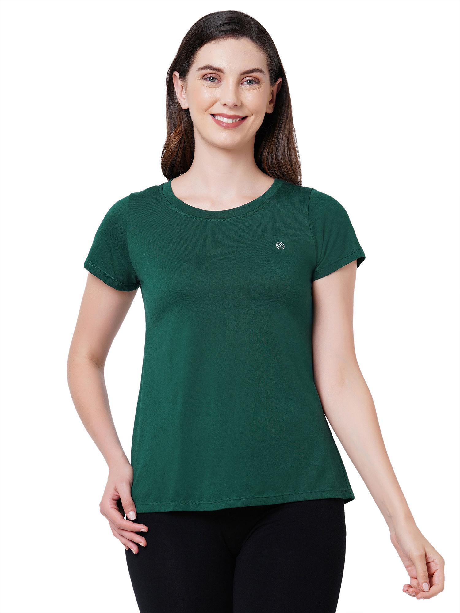 womens soft cotton modal lounge t-shirt - green