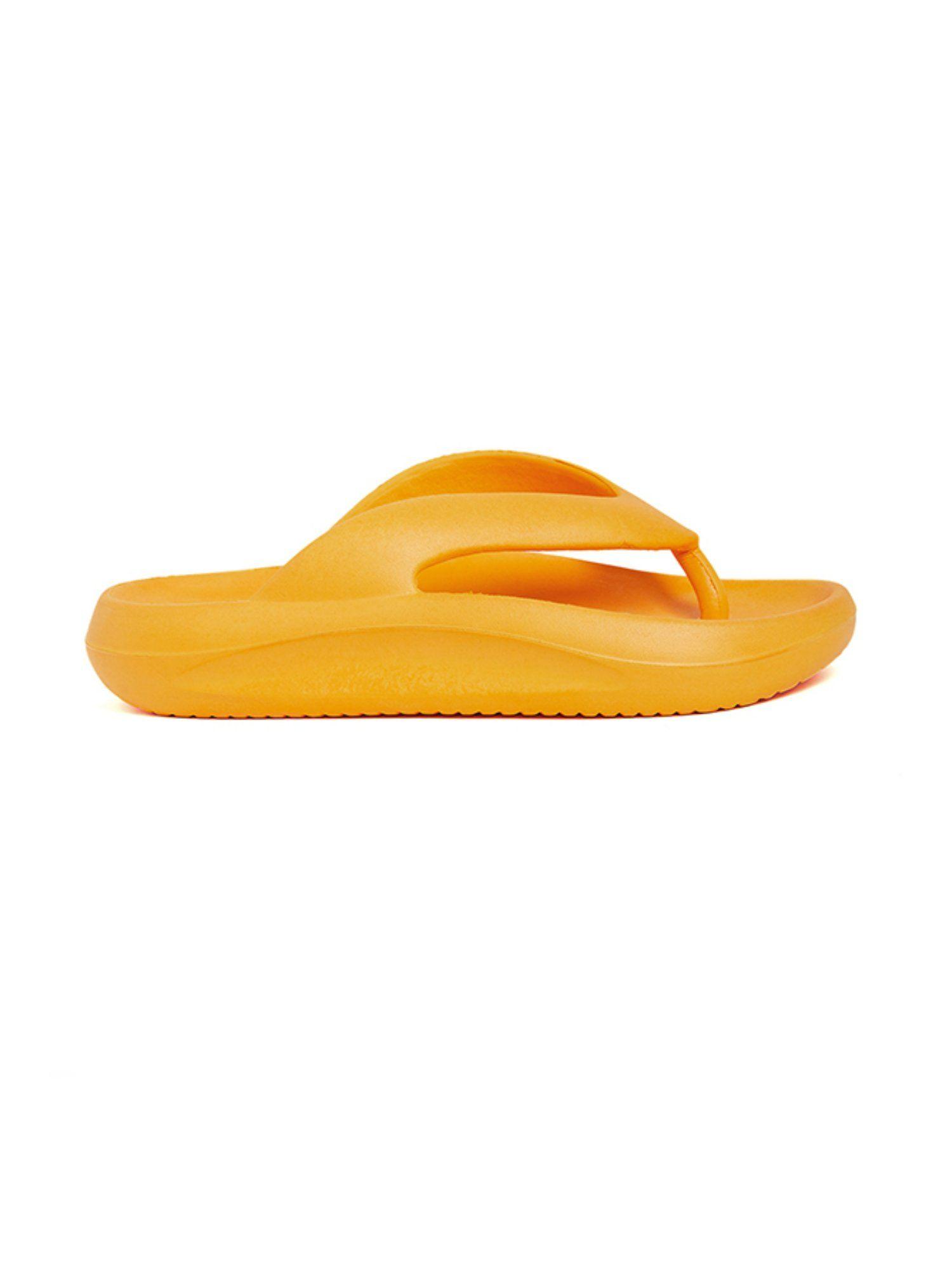 womens solid flipflops-yellow