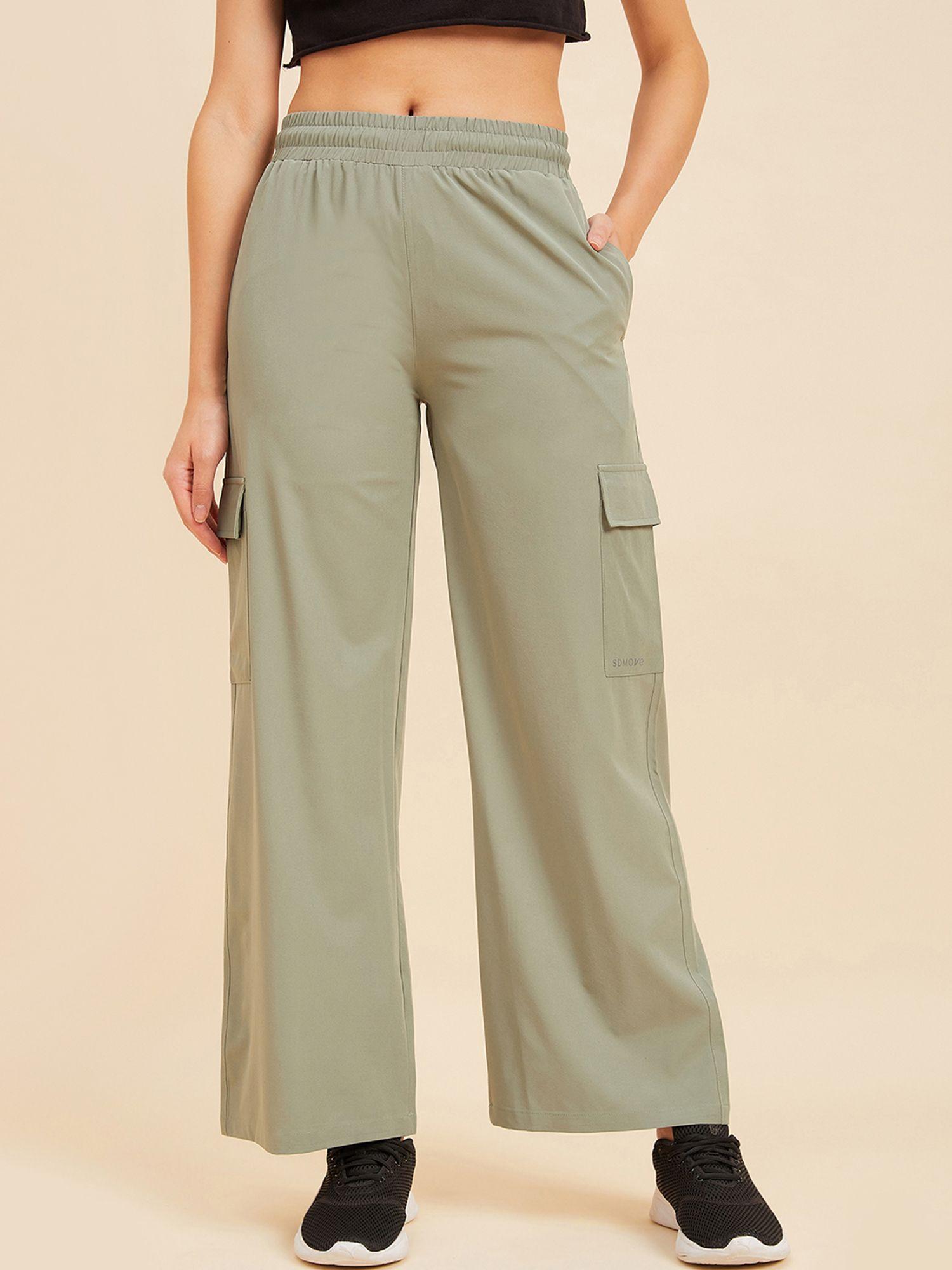 womens solid green sweatpant