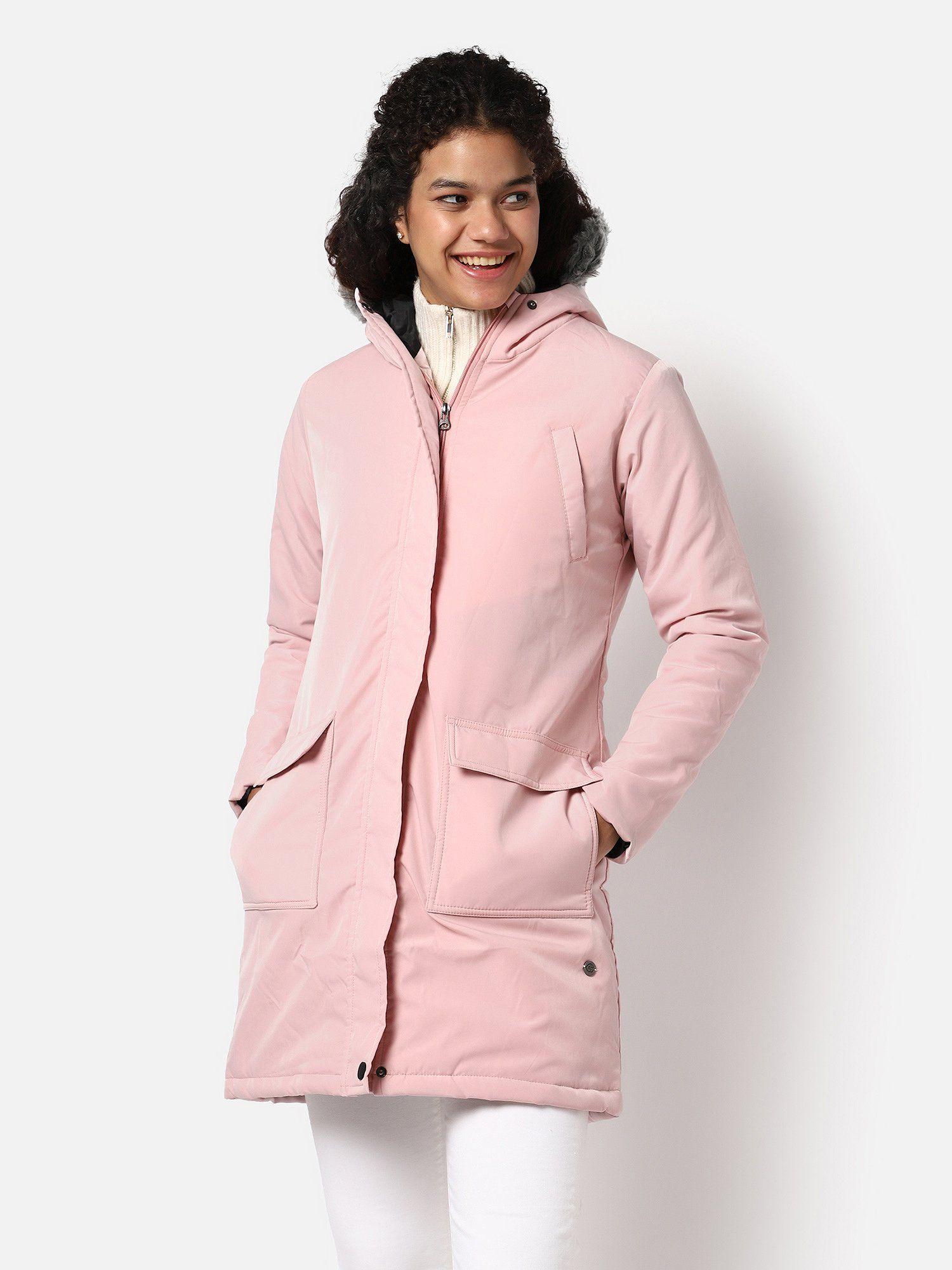 womens solid jacket pink