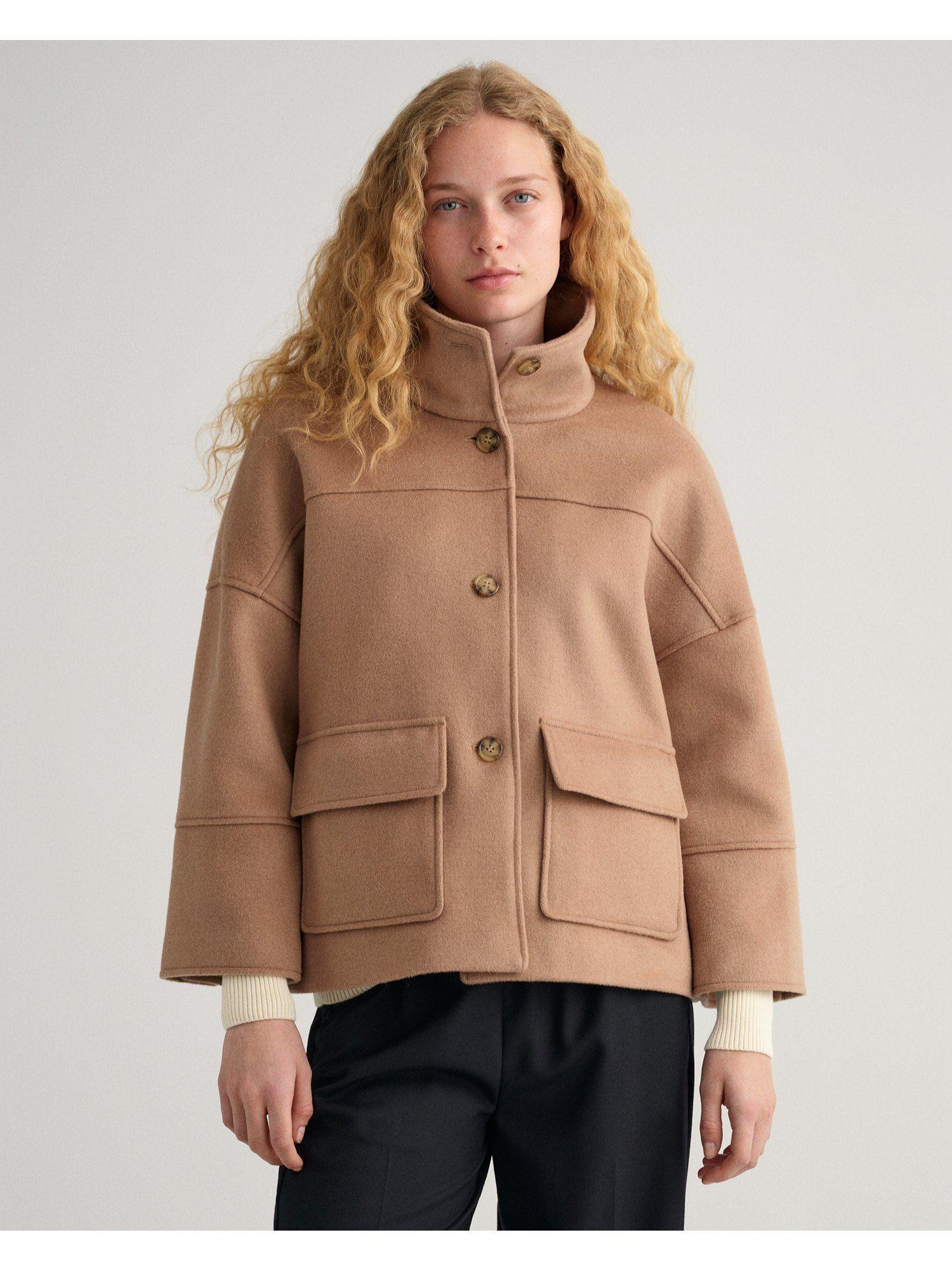 womens solid khaki jacket