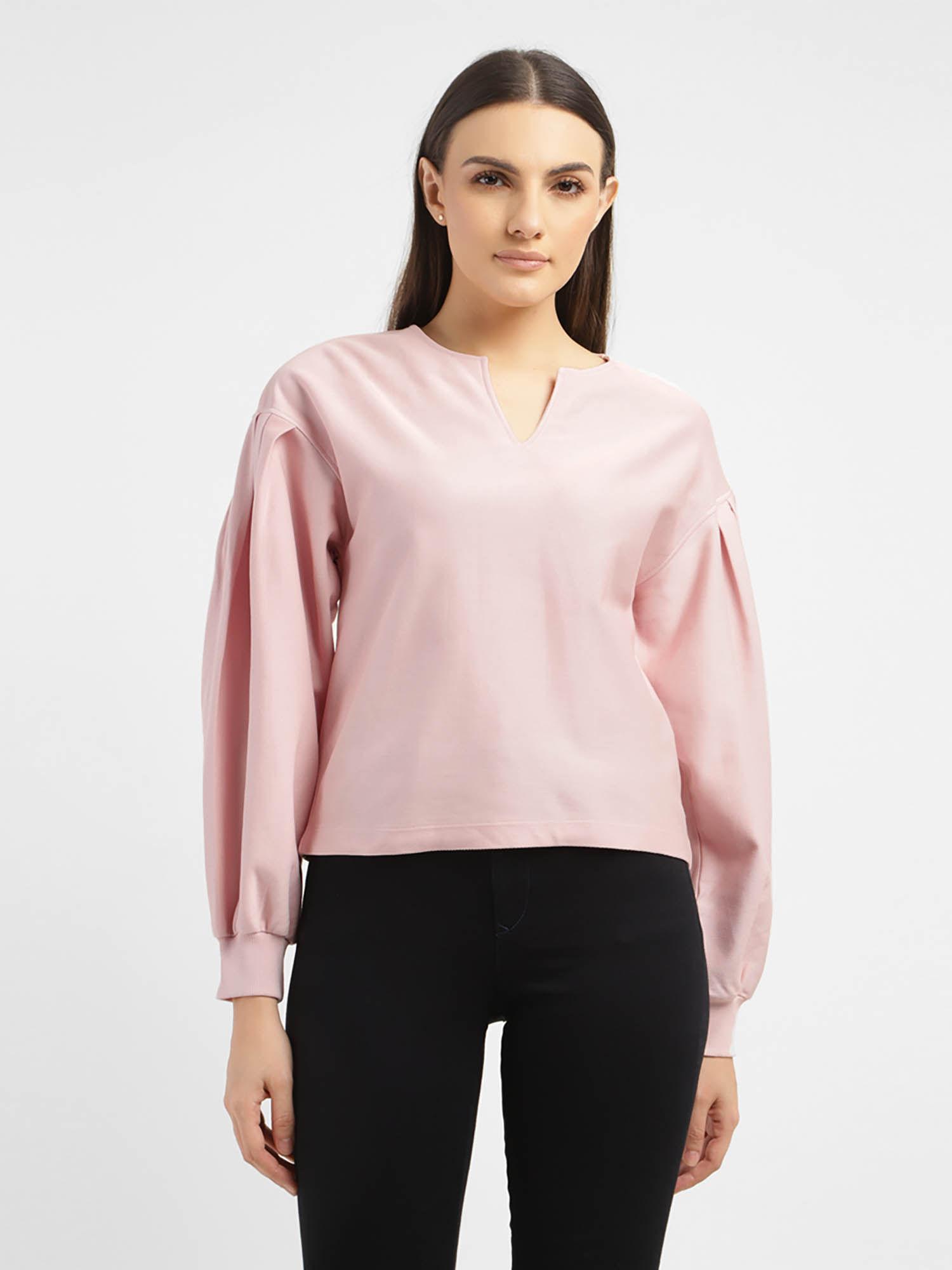 womens solid mock neck top