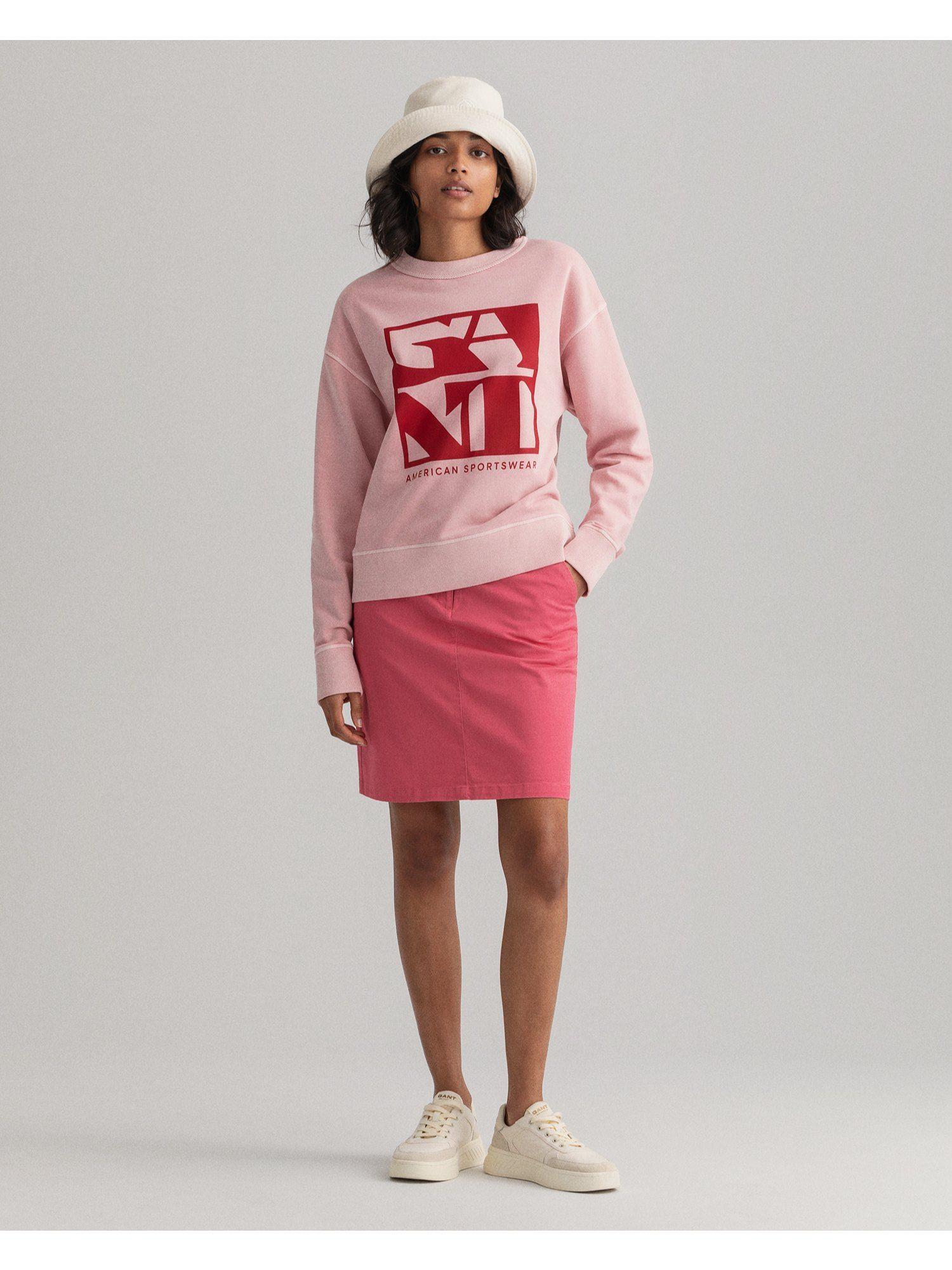 womens solid pink skirt