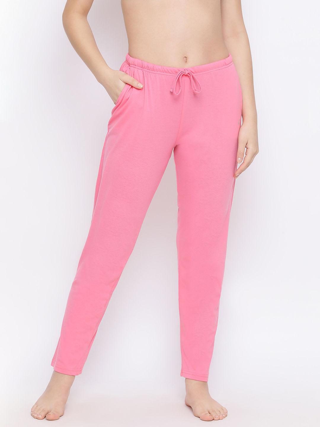 womens solid pyjamas pink