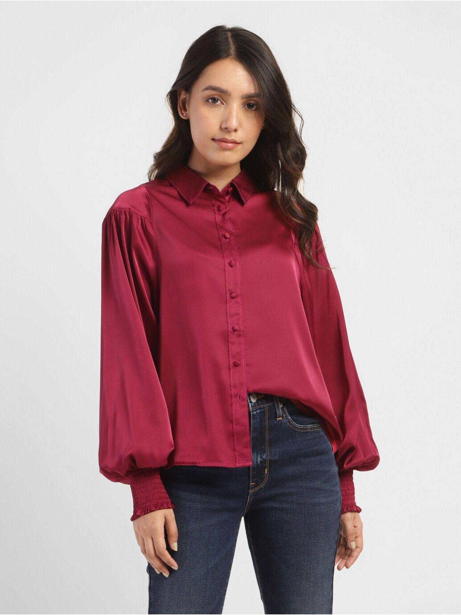 womens solid relaxed fit shirt