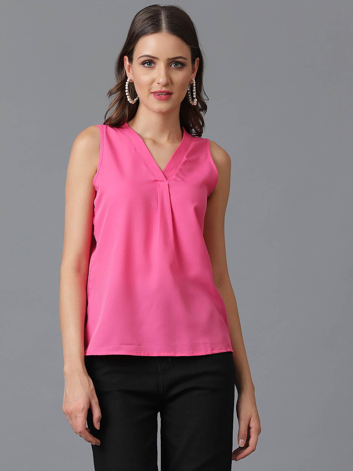 womens solid sleeveless top