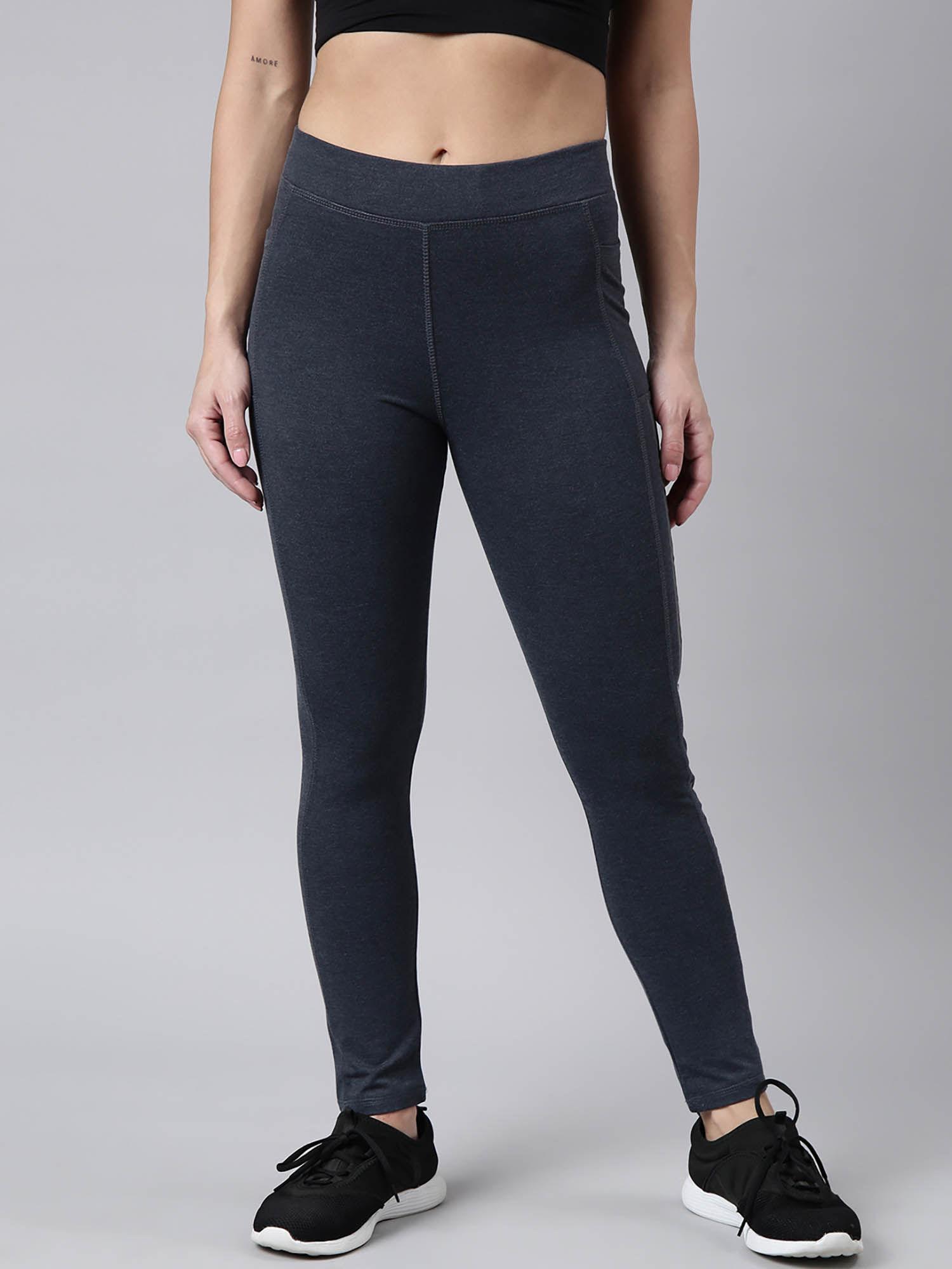 womens solid slim fit grey regular track pants