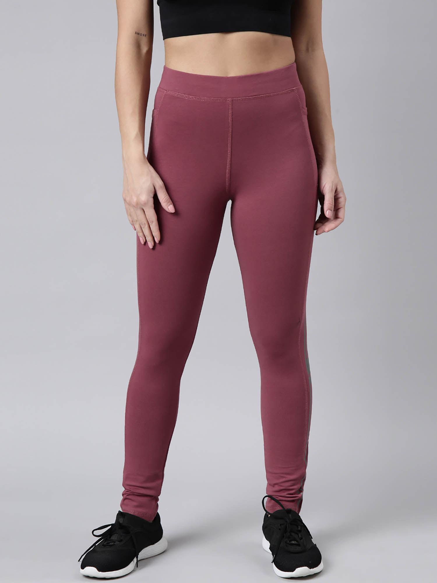 womens solid slim fit pink regular track pants