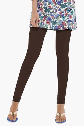 womens stretch mid rise skinny fit churidar - brown