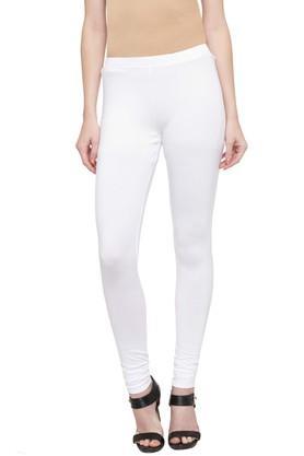 womens stretch mid rise skinny fit churidar - white