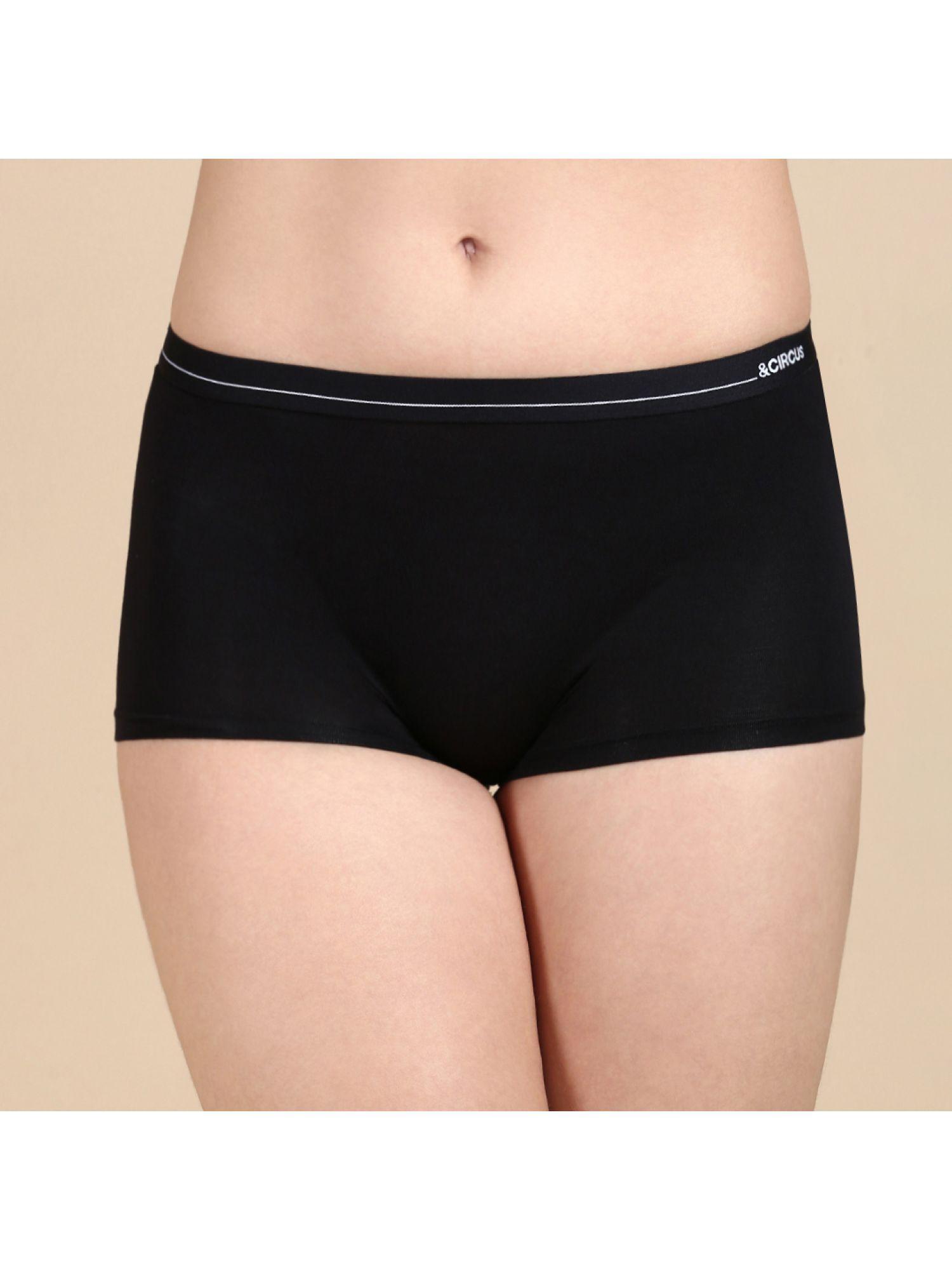 womens tencel modal micro boy shorts - black