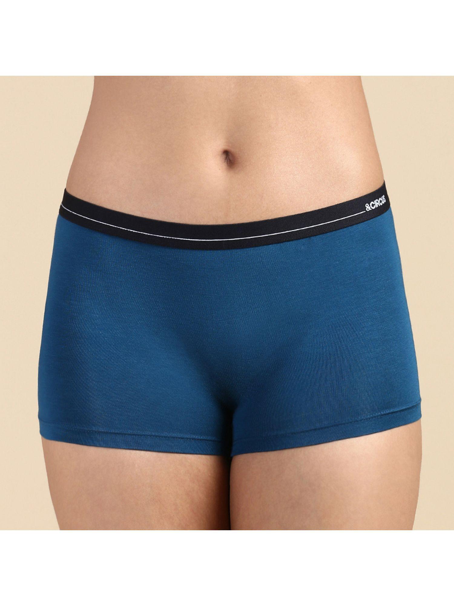 womens tencel modal micro boy shorts - teal