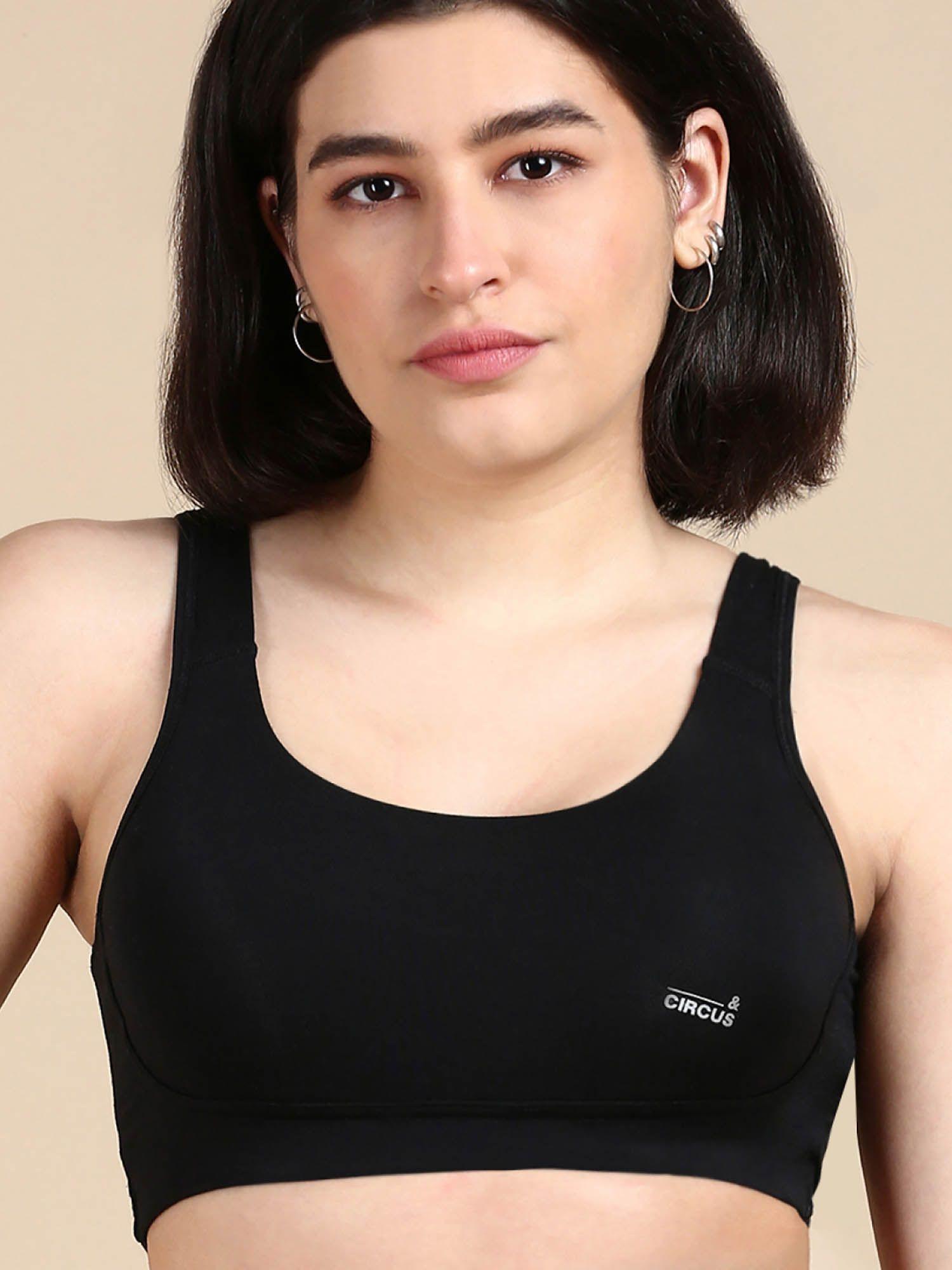 womens tencel modal micro sports bra - black