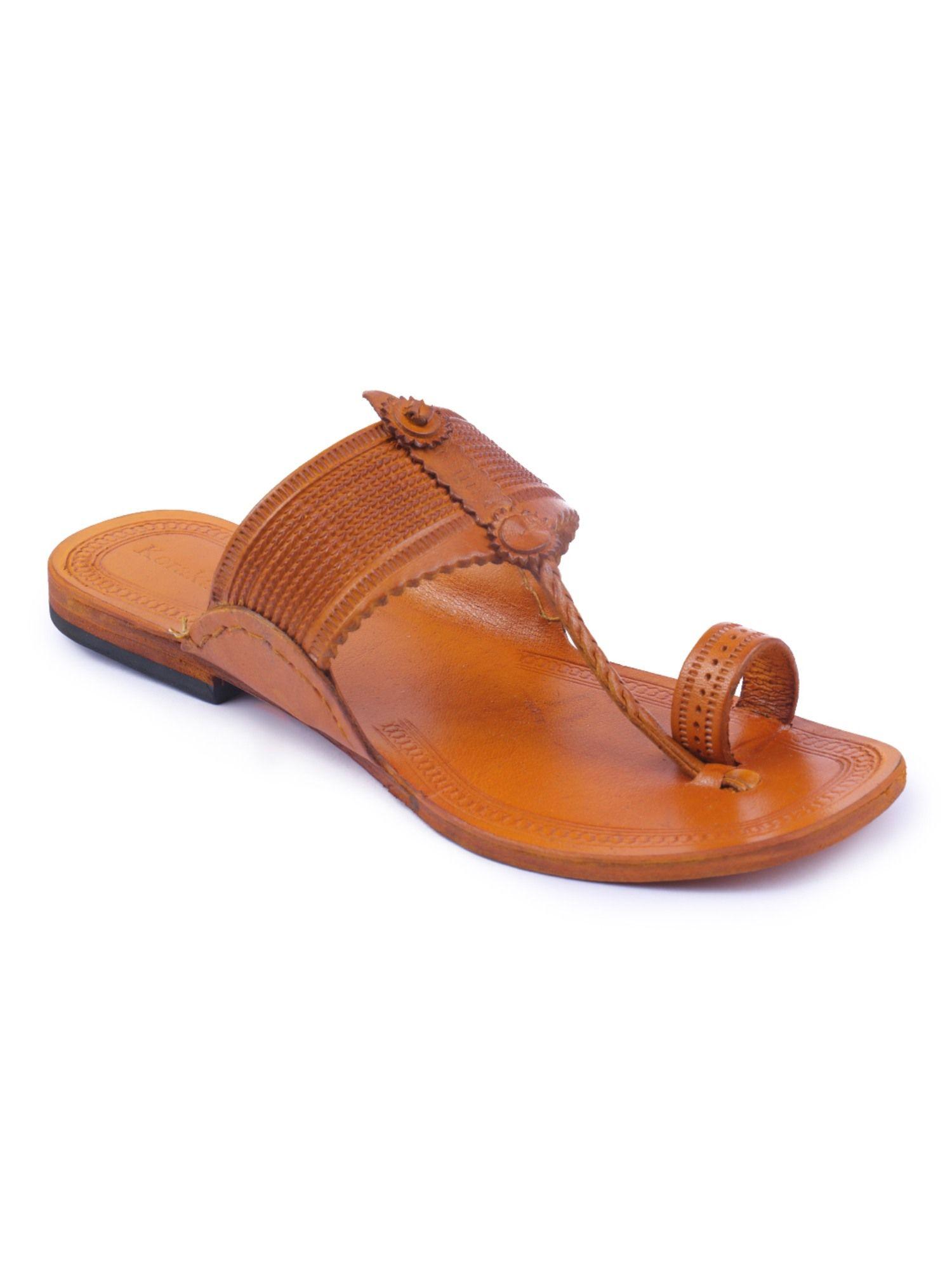 womens tranquil tan kolhapuri chappal