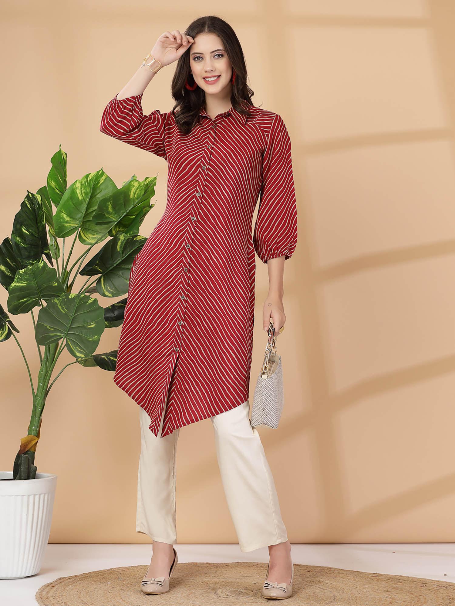 womens tunic red