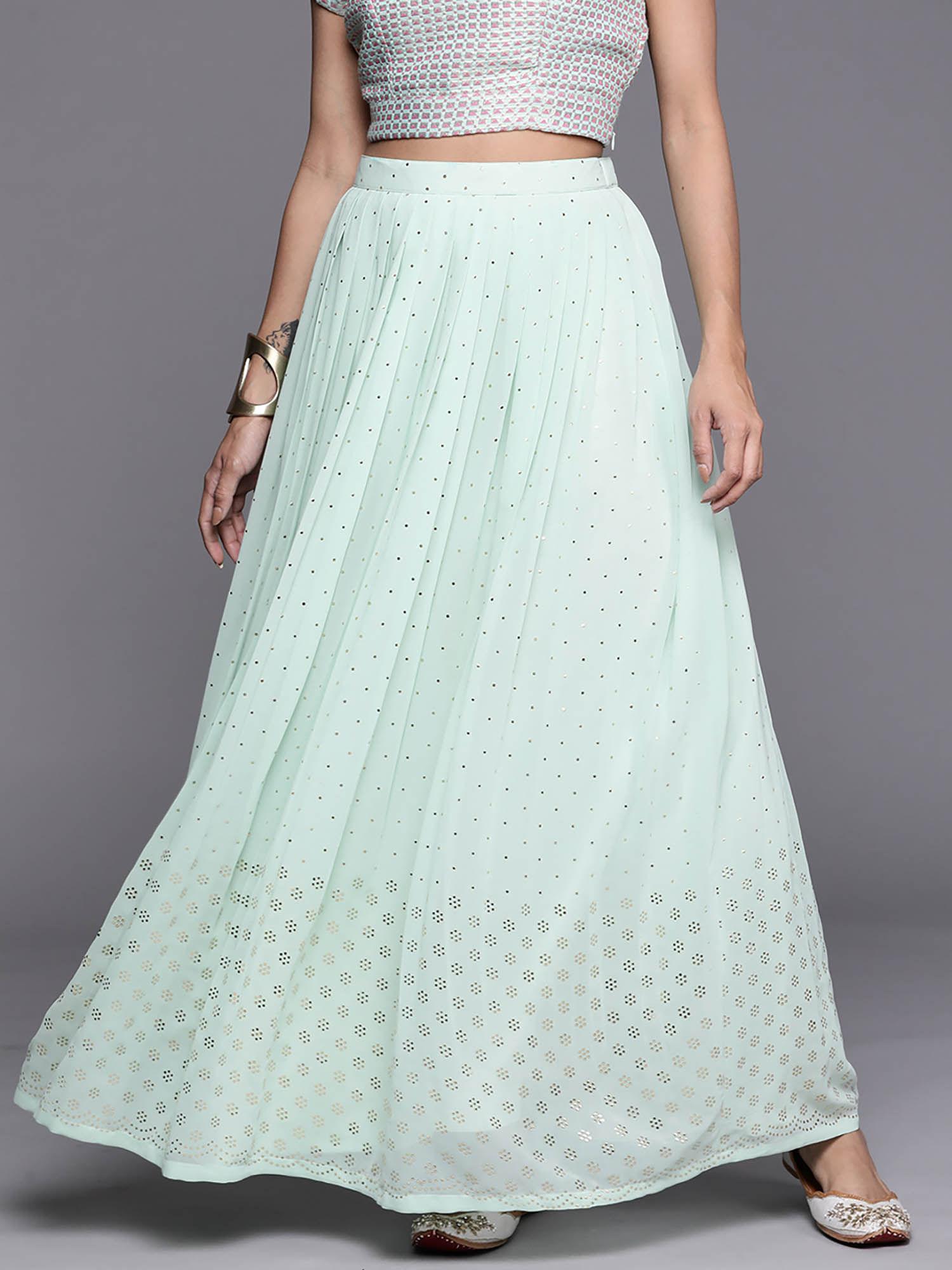 womens turquoise sequined skirt