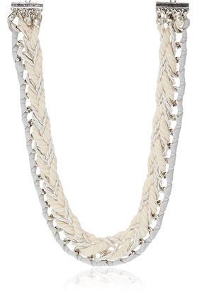 womens twisted rope and metallic necklace