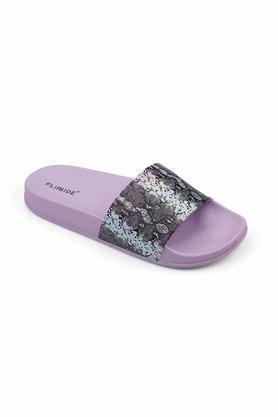womens viper rubber party flip flops - purple