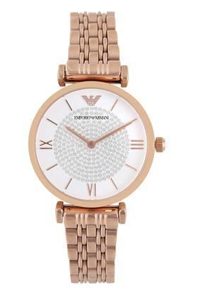 womens white dial metallic analogue watch - ar11244i