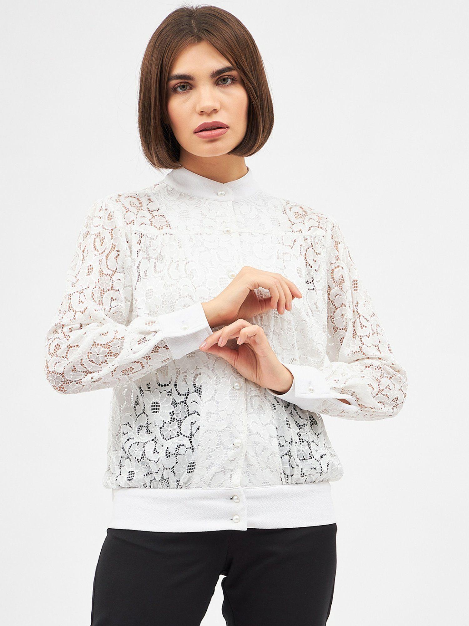 womens white front open jacket