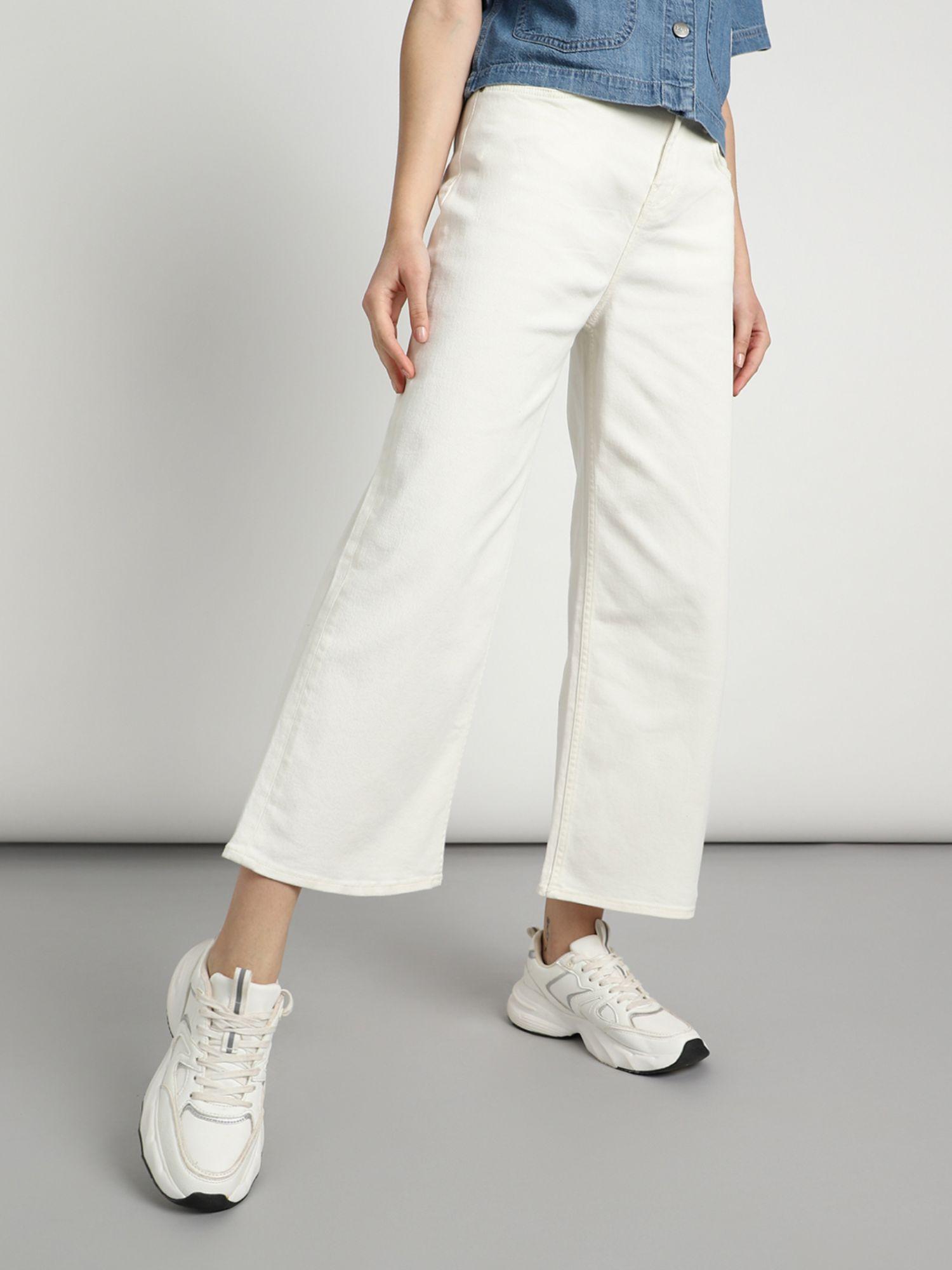 womens white high waist jeans