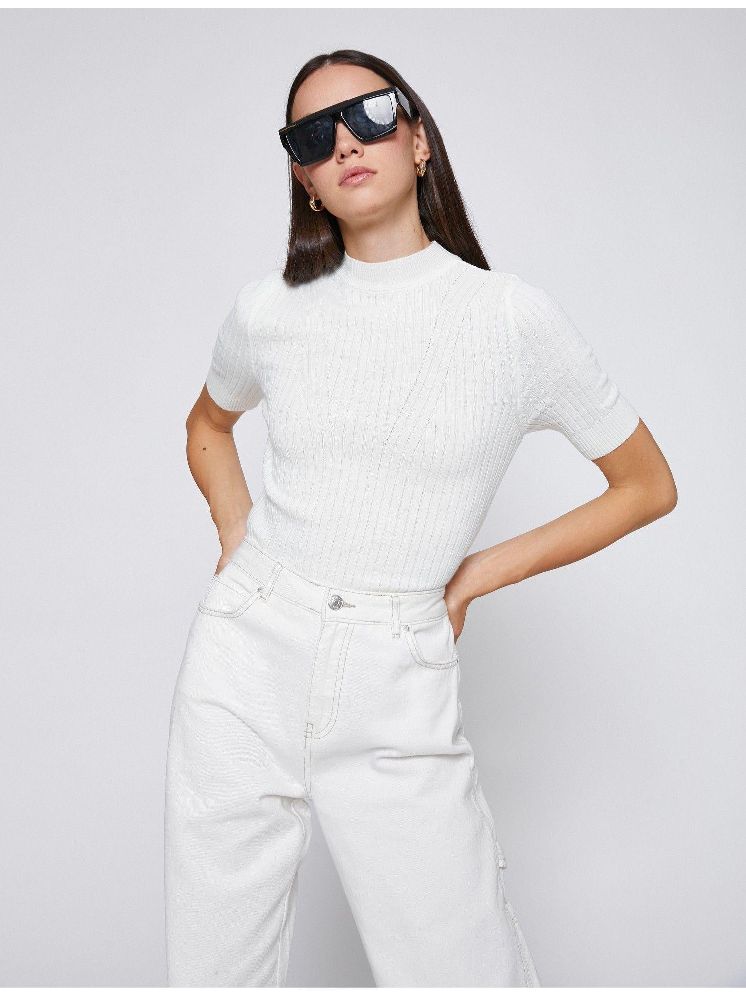 womens white normal sweaters