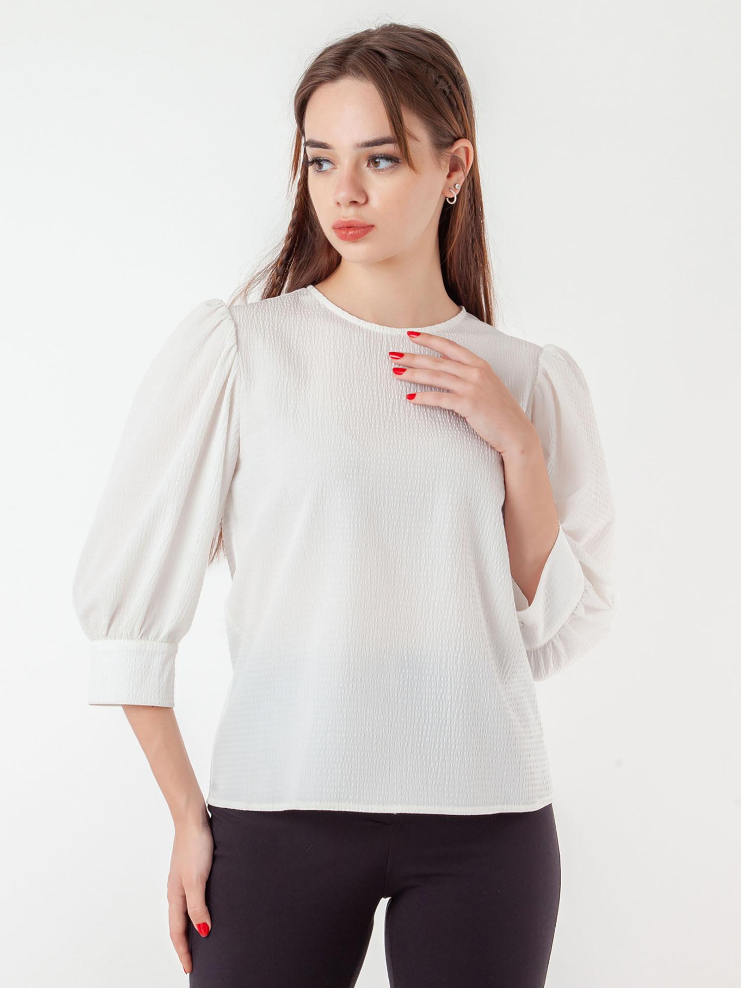 womens white textured top