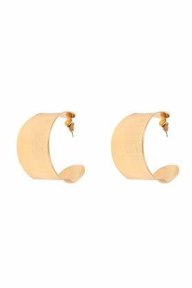 womens wide flat circled oversized earrings - multi