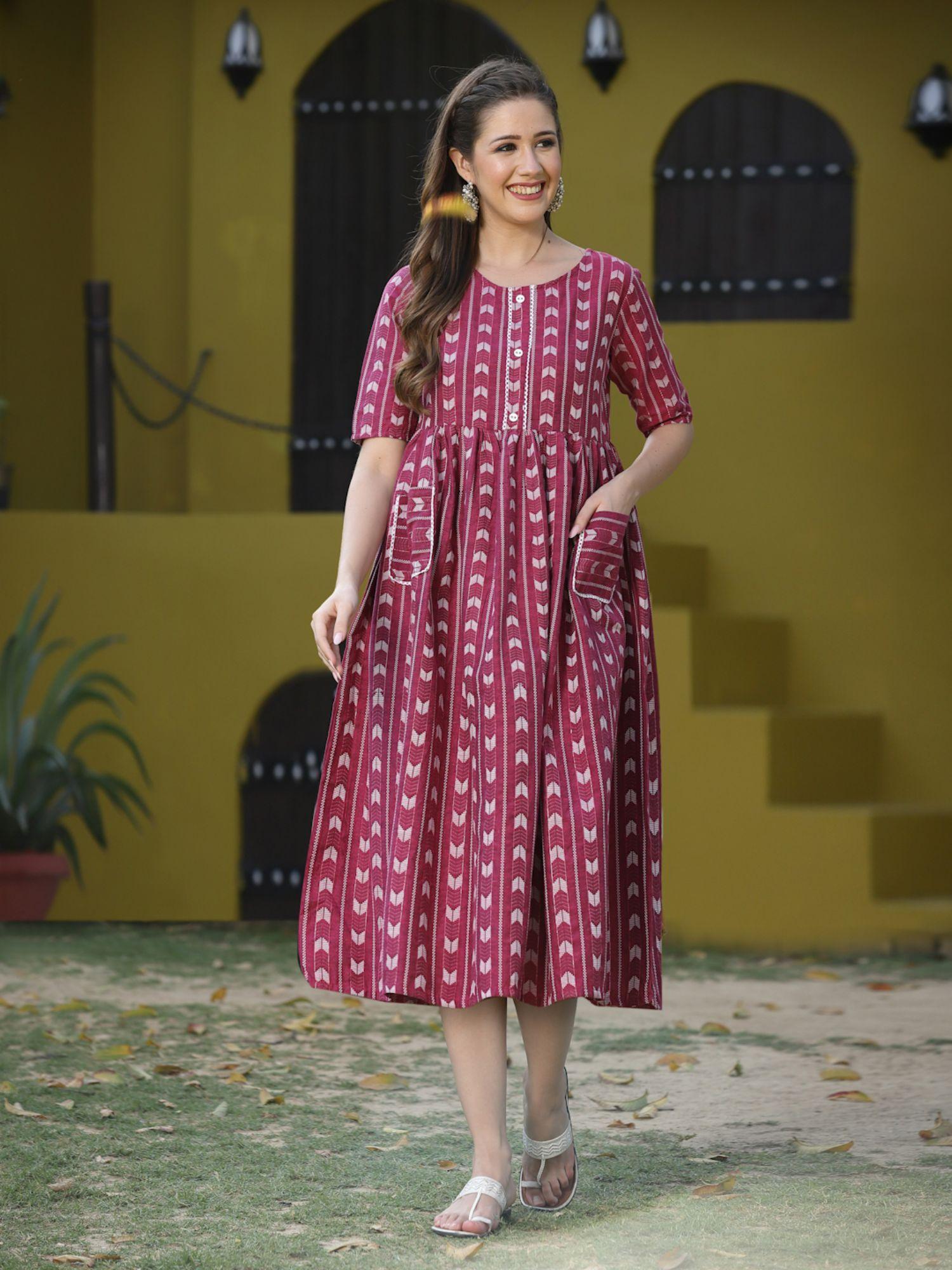 womens woven cotton blend dress