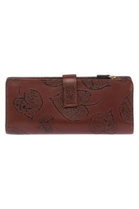 womens zip closure 1 fold wallet - brown