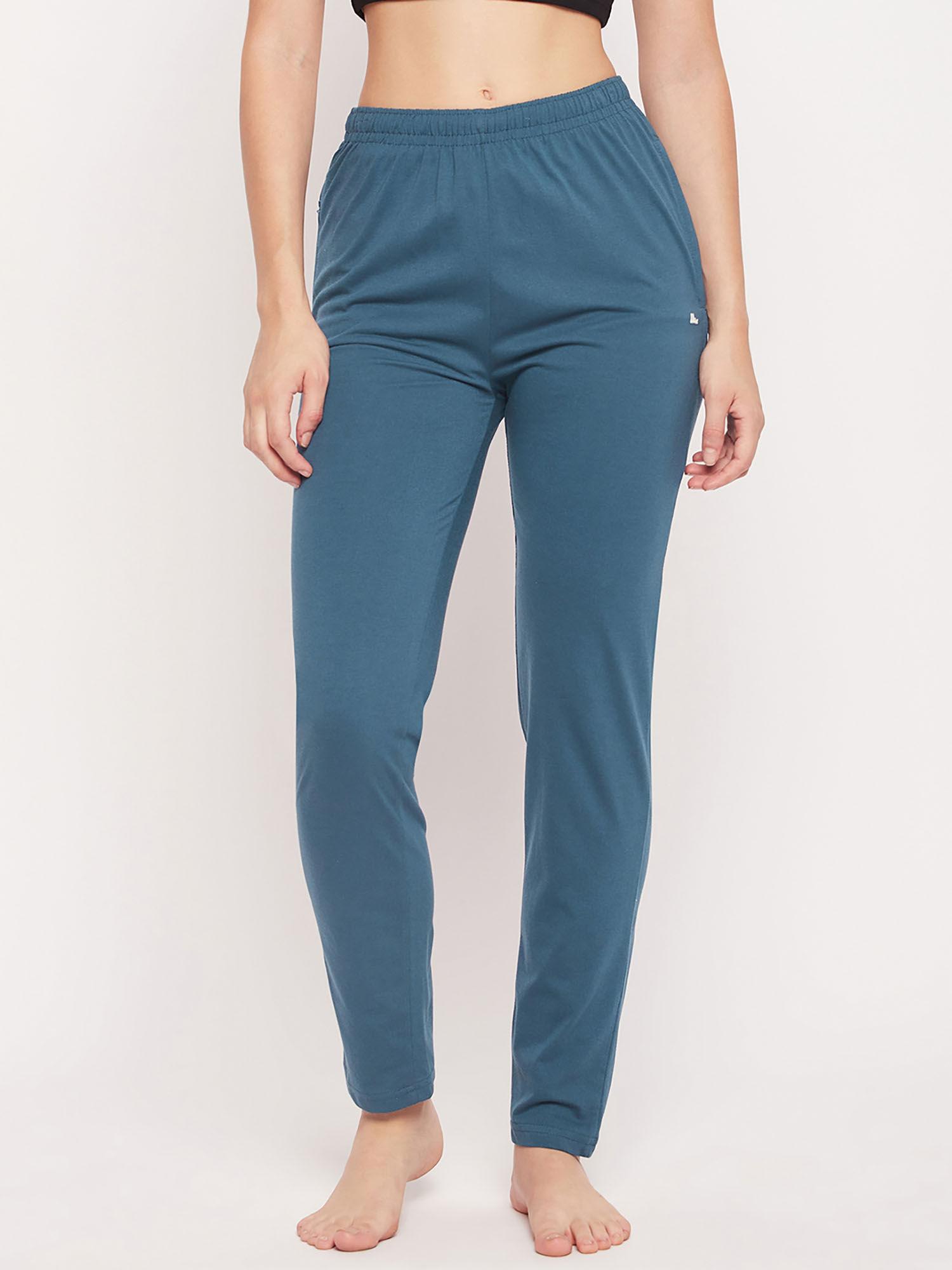 womensolid blue pant