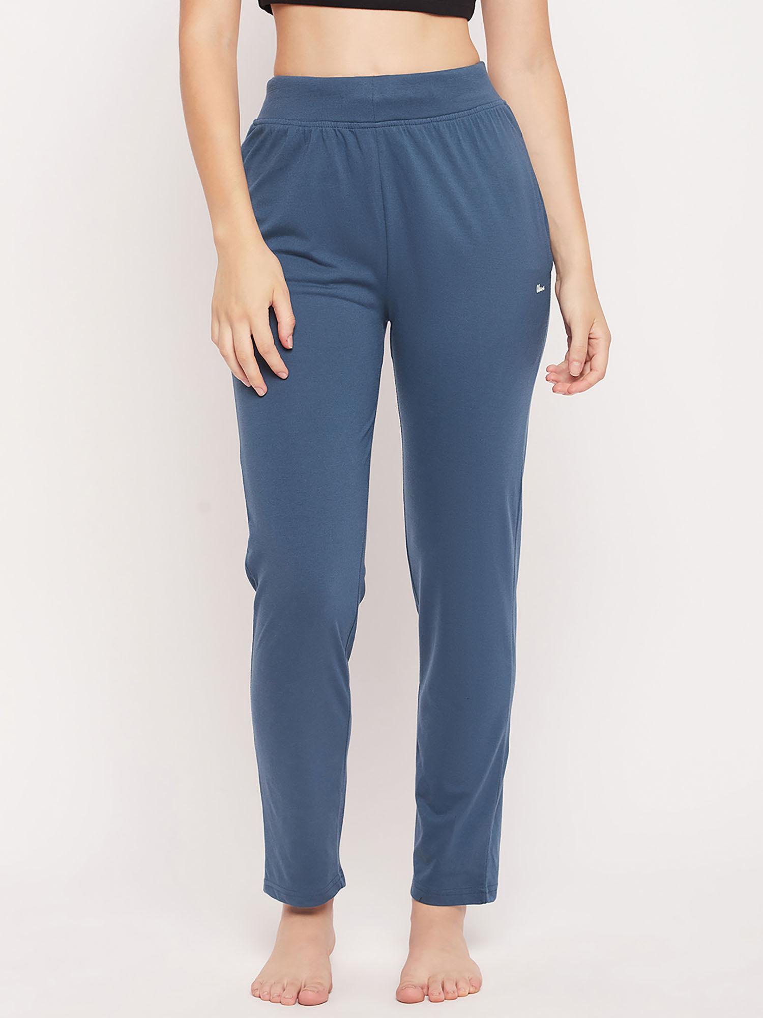 womensolid blue pant