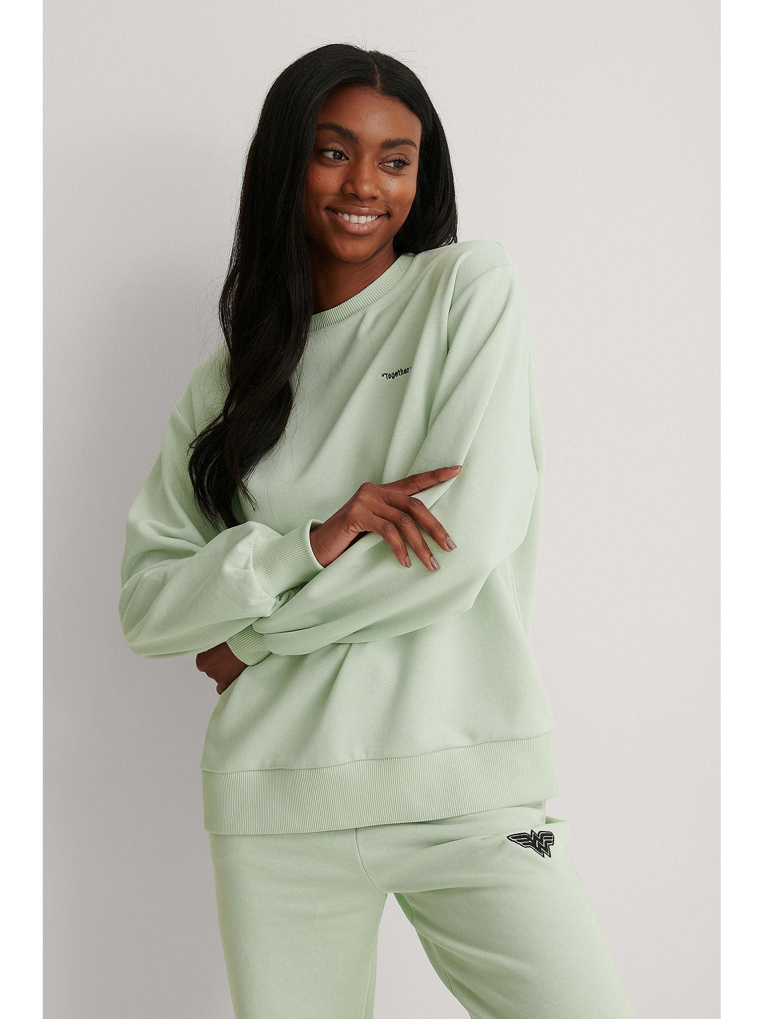wonder woman oversized sweater-light green quotes