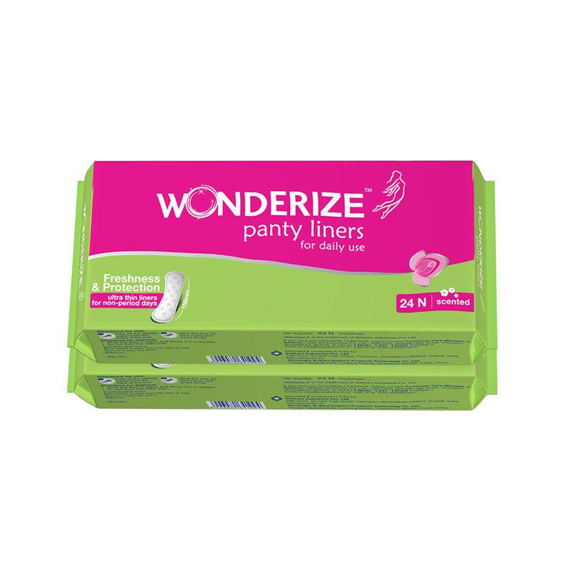 wonderize ultra thin panty liners - 48 liners with breathable cover (combo pack of 48 liners)